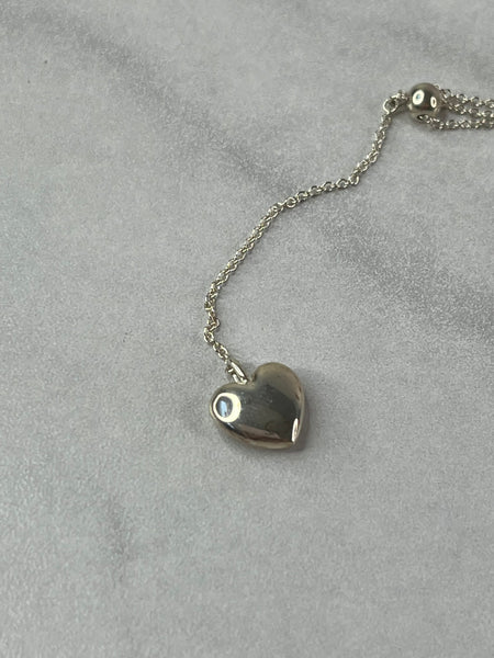 Tiffany Double Heart Pendant Necklace in sterling silver