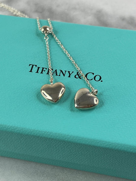 Tiffany Double Heart Pendant Necklace in sterling silver