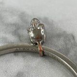 Alexander McQueen Silver Tone Crystal Bangle Skull Bracelet