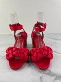 CHRISTIAN LOUBOUTIN Brio 85 satin floral heeled sandals Size 35
