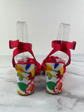 CHRISTIAN LOUBOUTIN Brio 85 satin floral heeled sandals Size 35