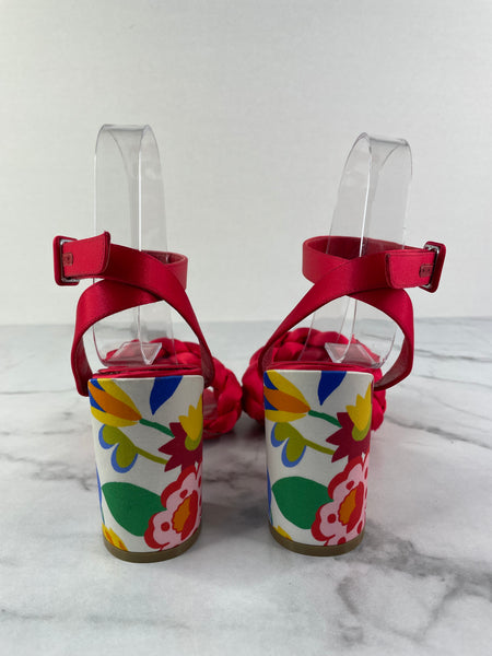 CHRISTIAN LOUBOUTIN Brio 85 satin floral heeled sandals Size 35