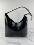 Chloé Black Shiny Calfskin Marcie Small Leather Hobo Shoulder Bag