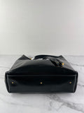 Chloé Black Shiny Calfskin Marcie Small Leather Hobo Shoulder Bag