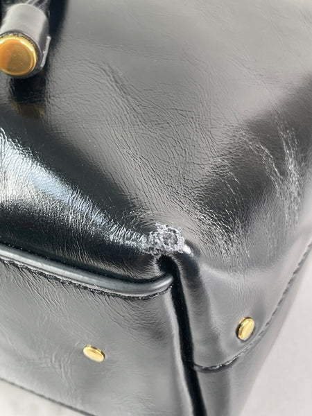 Chloé Black Shiny Calfskin Marcie Small Leather Hobo Shoulder Bag