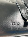 Chloé Black Shiny Calfskin Marcie Small Leather Hobo Shoulder Bag