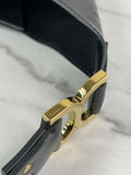 Chloé Black Shiny Calfskin Marcie Small Leather Hobo Shoulder Bag