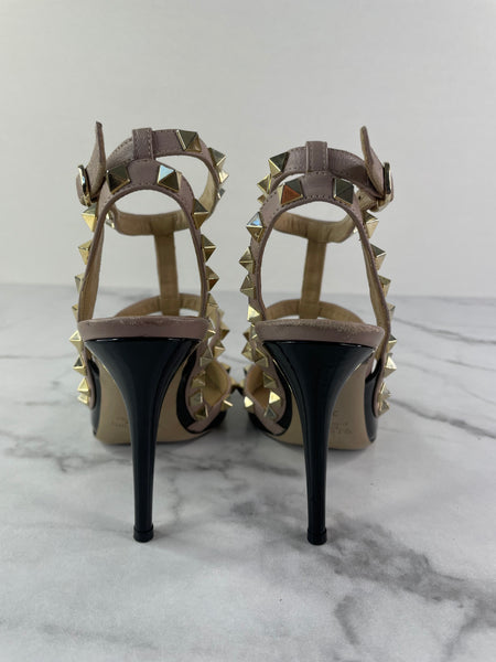 Valentino Black/Poudre Patent Rockstud Pumps Size 35.5