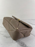 Valentino Clay (Taupe) Nappa Patchwork Roman Stud Shoulder/Crossbody Bag