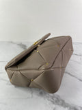 Valentino Clay (Taupe) Nappa Patchwork Roman Stud Shoulder/Crossbody Bag