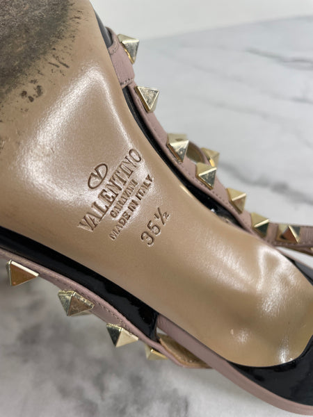 Valentino Black/Poudre Patent Rockstud Pumps Size 35.5