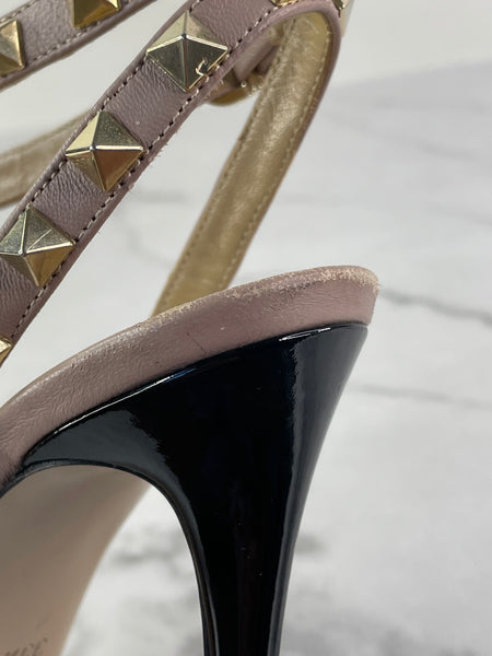 Valentino Black/Poudre Patent Rockstud Pumps Size 35.5