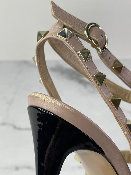 Valentino Black/Poudre Patent Rockstud Pumps Size 35.5