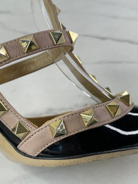 Valentino Black/Poudre Patent Rockstud Pumps Size 35.5