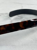 CHANEL CC Brown Leopard Print Patent Leather Skinny Belt Size 75/30