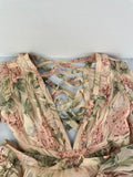 ZIMMERMANN Peach Floral Prima Floating Cut Out Dress Size 1 (Fits US 2)