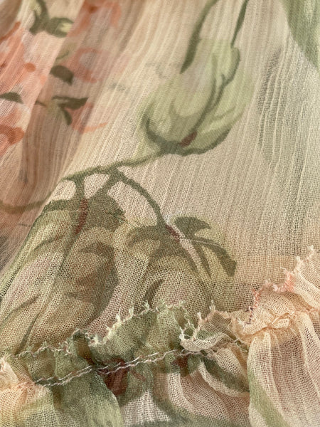 ZIMMERMANN Peach Floral Prima Floating Cut Out Dress Size 1 (Fits US 2)