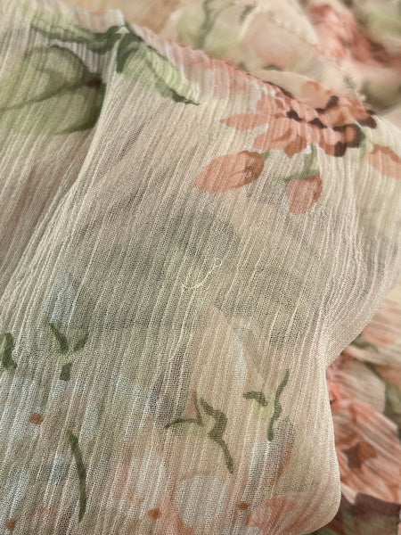 ZIMMERMANN Peach Floral Prima Floating Cut Out Dress Size 1 (Fits US 2)