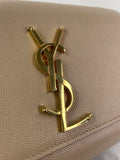 SAINT LAURENT Beige KATE SMALL CHAIN BAG IN GRAIN DE POUDRE EMBOSSED LEATHER Crossbody/Shoulder Bag
