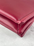 Valentino Deep Scarlet Vlogo Chain Clutch Crossbody/Shoulder Bag