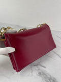 Valentino Deep Scarlet Vlogo Chain Clutch Crossbody/Shoulder Bag