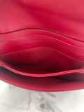 Valentino Deep Scarlet Vlogo Chain Clutch Crossbody/Shoulder Bag