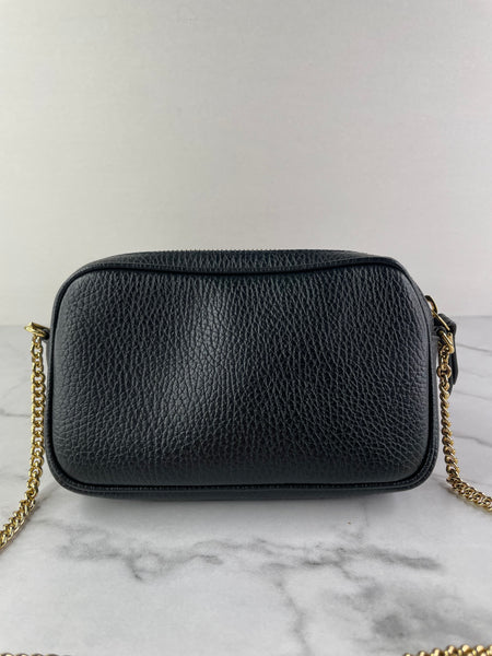 GUCCI Black GG Marmont mini camera crossbody/shoulder bag