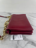 Valentino Deep Scarlet Vlogo Chain Clutch Crossbody/Shoulder Bag