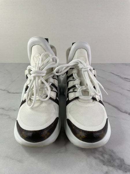 LOUIS VUITTON White Monogram LV Archlight Sneakers Size: 36.5