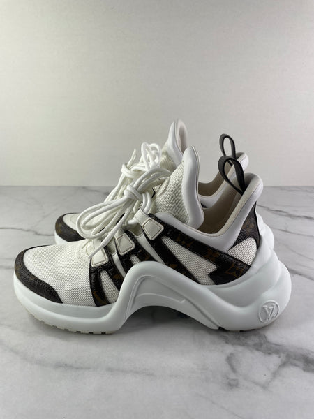 LOUIS VUITTON White Monogram LV Archlight Sneakers Size: 36.5