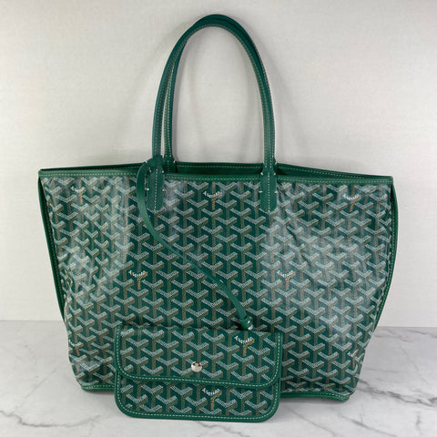 GOYARD Green Goyardine Reversible Anjou PM Tote Bag