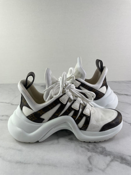 LOUIS VUITTON White Monogram LV Archlight Sneakers Size: 36.5