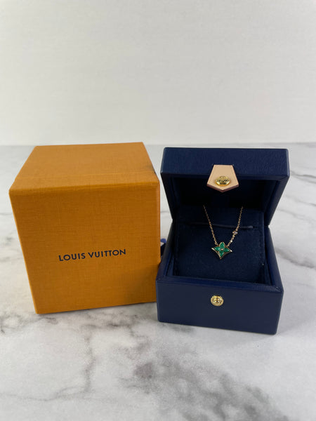 LOUIS VUITTON LV Color Blossom BB Star Pendant Pink Gold/Malachite/Diamond Necklace