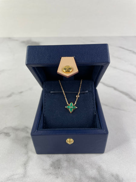 LOUIS VUITTON LV Color Blossom BB Star Pendant Pink Gold/Malachite/Diamond Necklace