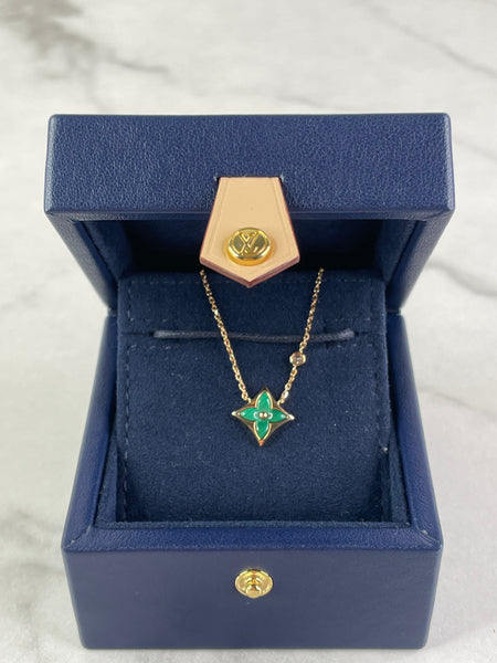 LOUIS VUITTON LV Color Blossom BB Star Pendant Pink Gold/Malachite/Diamond Necklace