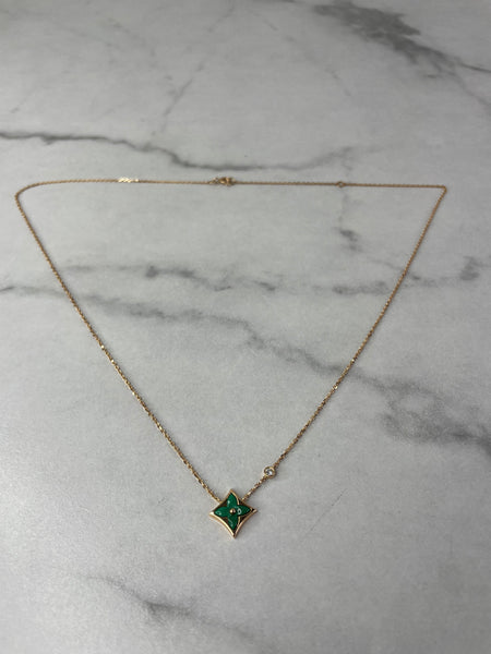LOUIS VUITTON LV Color Blossom BB Star Pendant Pink Gold/Malachite/Diamond Necklace