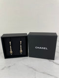 CHANEL Long Crystal CC Camellia Earrings