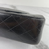 CHANEL Vintage Black Lambskin Quilted Medium Double Flap Bag