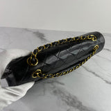 CHANEL Vintage Black Lambskin Quilted Medium Double Flap Bag