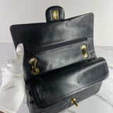 CHANEL Vintage Black Lambskin Quilted Medium Double Flap Bag