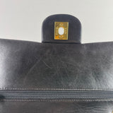 CHANEL Vintage Black Lambskin Quilted Medium Double Flap Bag