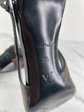 LOUIS VUITTON Monogram/Black Chérie Slingback Pumps Size 36