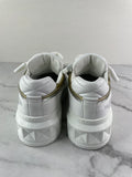 VALENTINO White/Metallic One Stud XL Leather Platform Sneakers Size 38.5