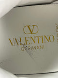 VALENTINO White/Metallic One Stud XL Leather Platform Sneakers Size 38.5