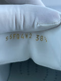 VALENTINO White/Metallic One Stud XL Leather Platform Sneakers Size 38.5
