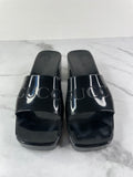 GUCCI Black Rubber Gucci Logo Slide Sandals Size 36
