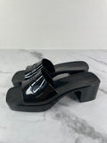 GUCCI Black Rubber Gucci Logo Slide Sandals Size 36