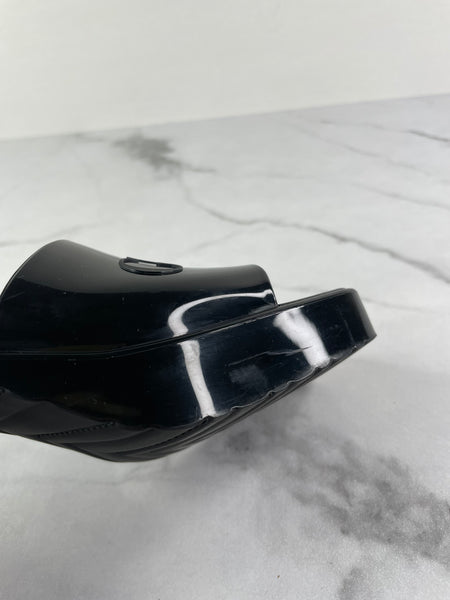 GUCCI Black Rubber Gucci Logo Slide Sandals Size 36