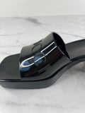 GUCCI Black Rubber Gucci Logo Slide Sandals Size 36