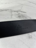 GUCCI Unisex Black/Grey GG Supreme Belt with Interlocking G buckle Size 90/36